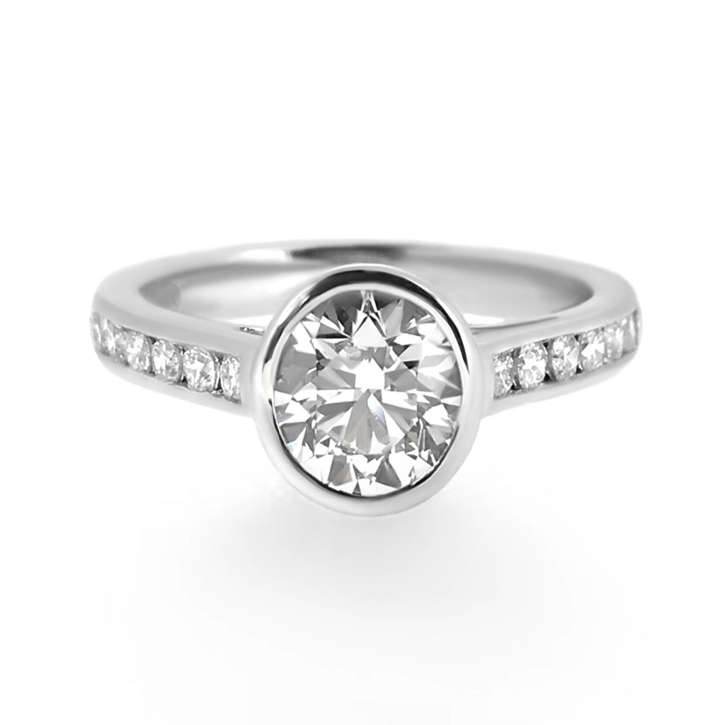 Bezel Set Diamond Engagement Ring - Haywards Of Hong Kong