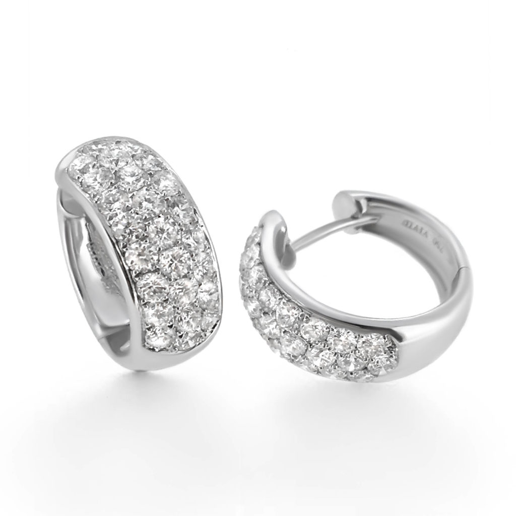 Diamond Pave Hoop Earrings - Haywards of Hong Kong