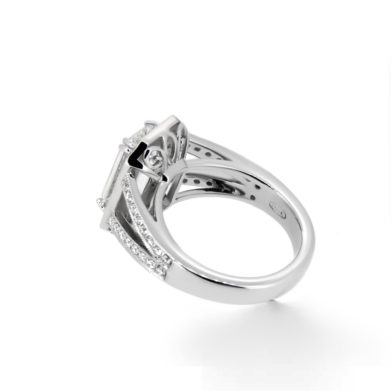 Vintage Style Emerald Cut Diamond Engagement Ring