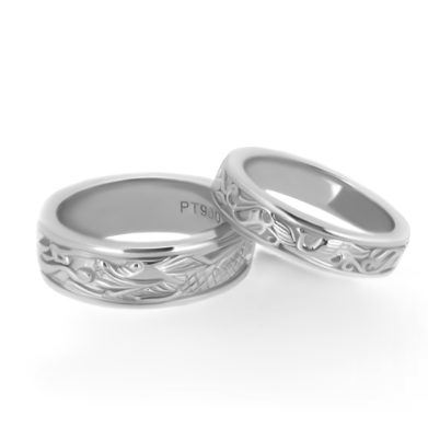 Phoenix and Dragon Wedding Bands