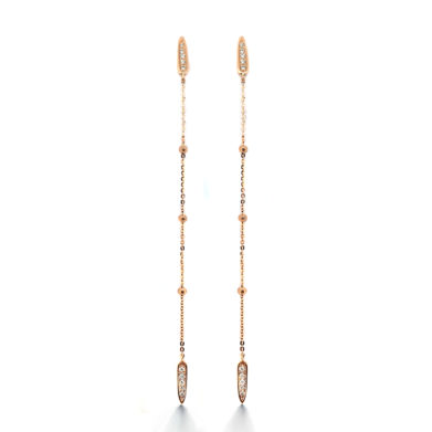Rose Gold Diamond Drop Earrings