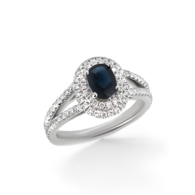 Sapphire Halo Ring