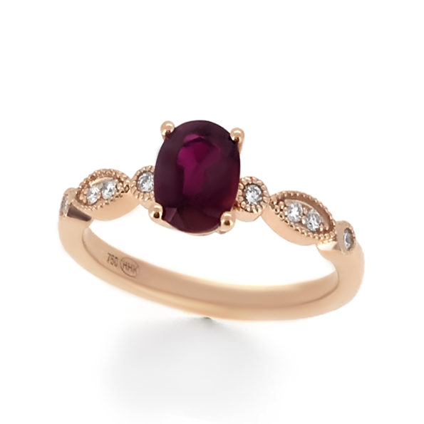 Oval Ruby Engagement Ring