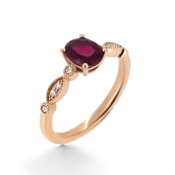 Oval Ruby Engagement Ring