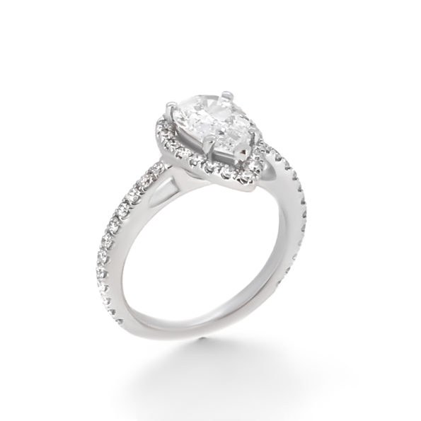 Haywards Pear Cut Halo Diamond Ring