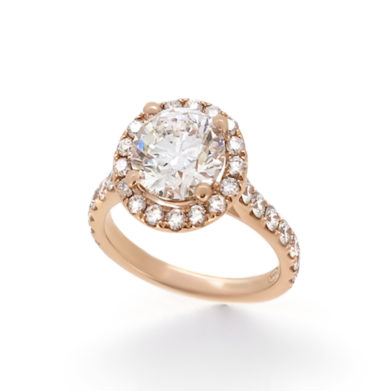 Rose Gold Halo Diamond Engagement Ring