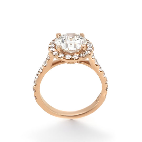Rose Gold Halo Diamond Engagement Ring