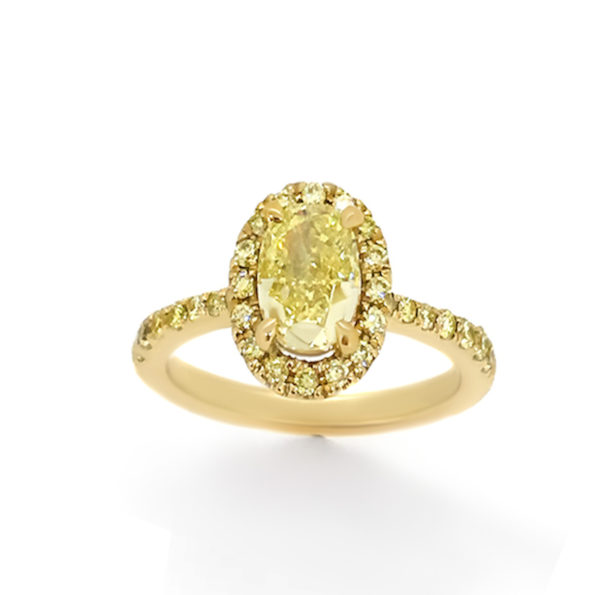 Yellow Oval Diamond Engagement Ring