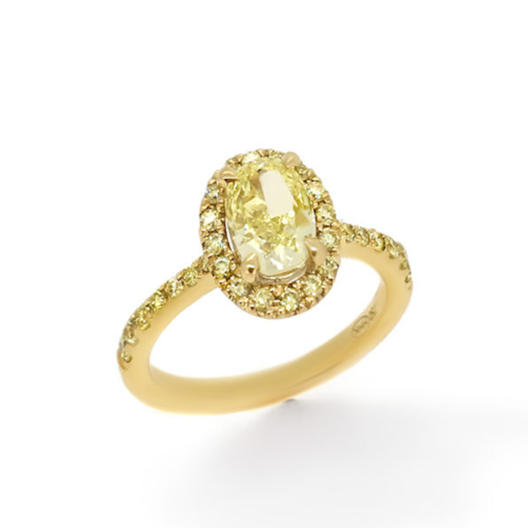 Yellow Oval Diamond Engagement Ring