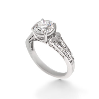 Vintage Style Diamond Engagement Ring