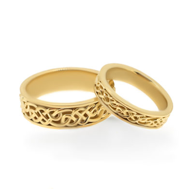 gold celtic knot wedding bands