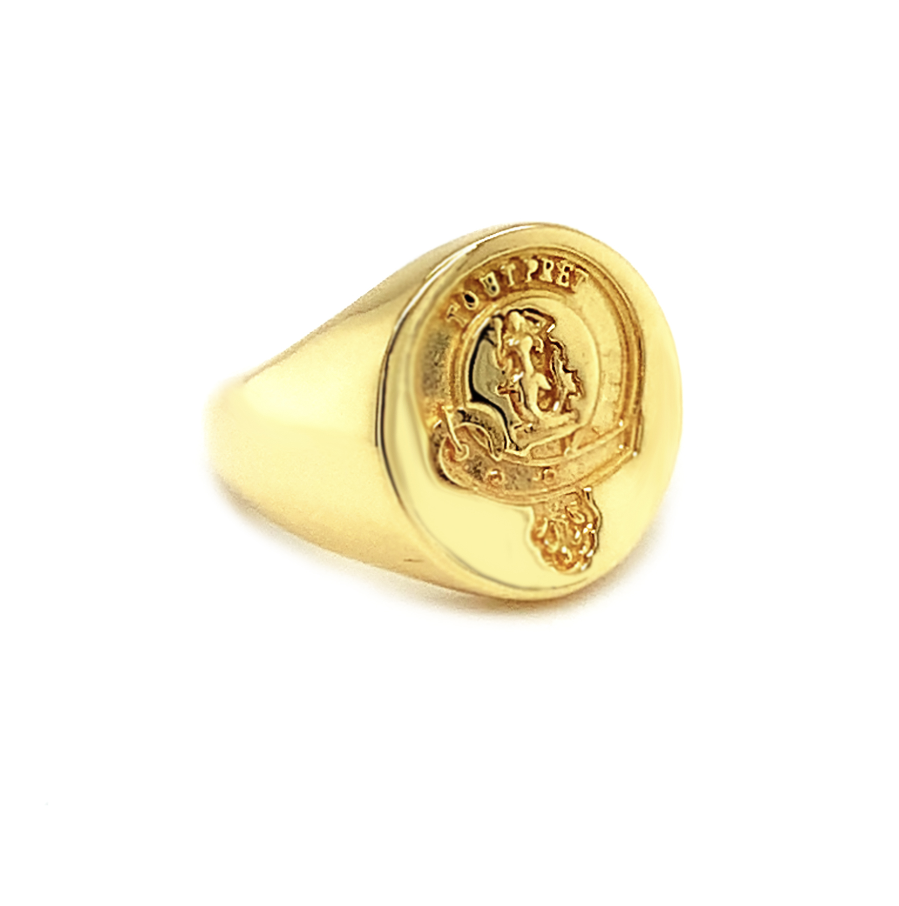 Antique 18K Yellow Gold Crest Men's Ring